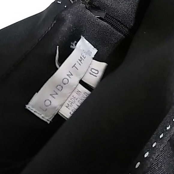 Black London Time Dress Size 10 Polyester - Picture 7 of 8